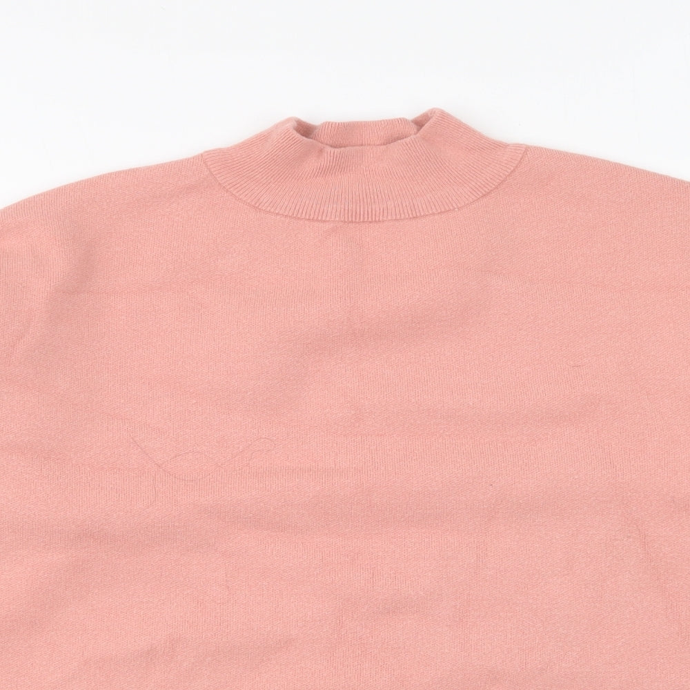 Primark Womens Pink High Neck Polyester Pullover Jumper Size L