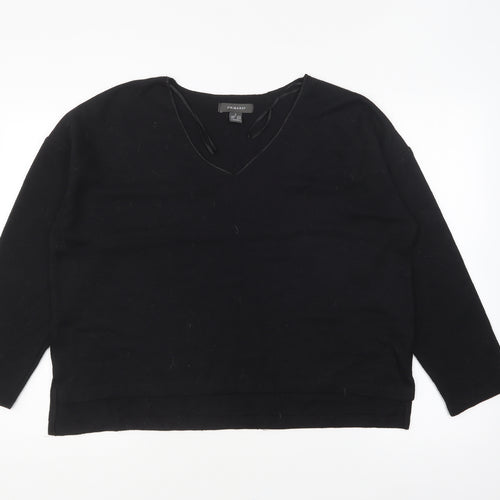 Primark Womens Black V-Neck Polyester Pullover Jumper Size L