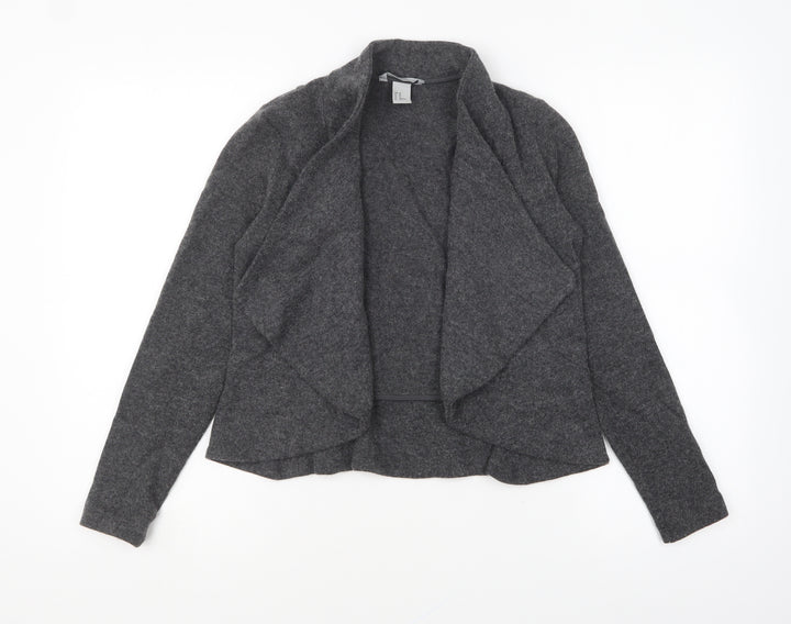 H&M Womens Grey V-Neck Acrylic Cardigan Jumper Size XS