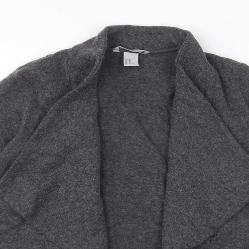 H&M Womens Grey V-Neck Acrylic Cardigan Jumper Size XS
