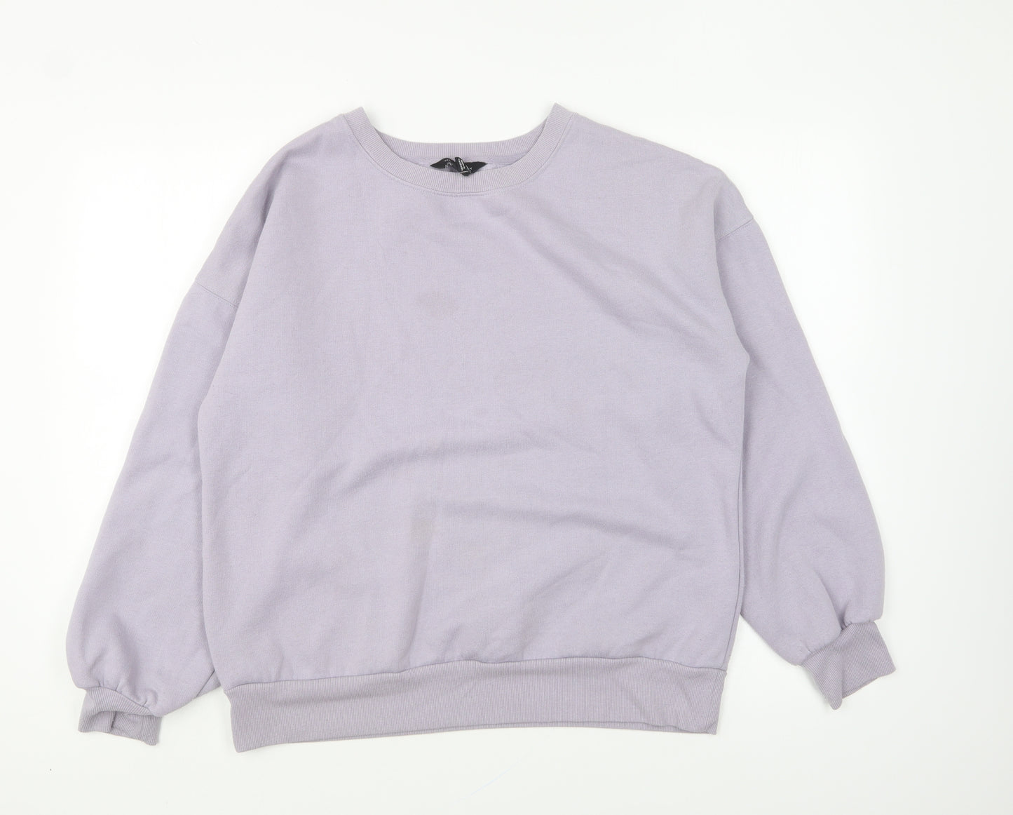 New Look Womens Purple Cotton Pullover Sweatshirt Size M Pullover