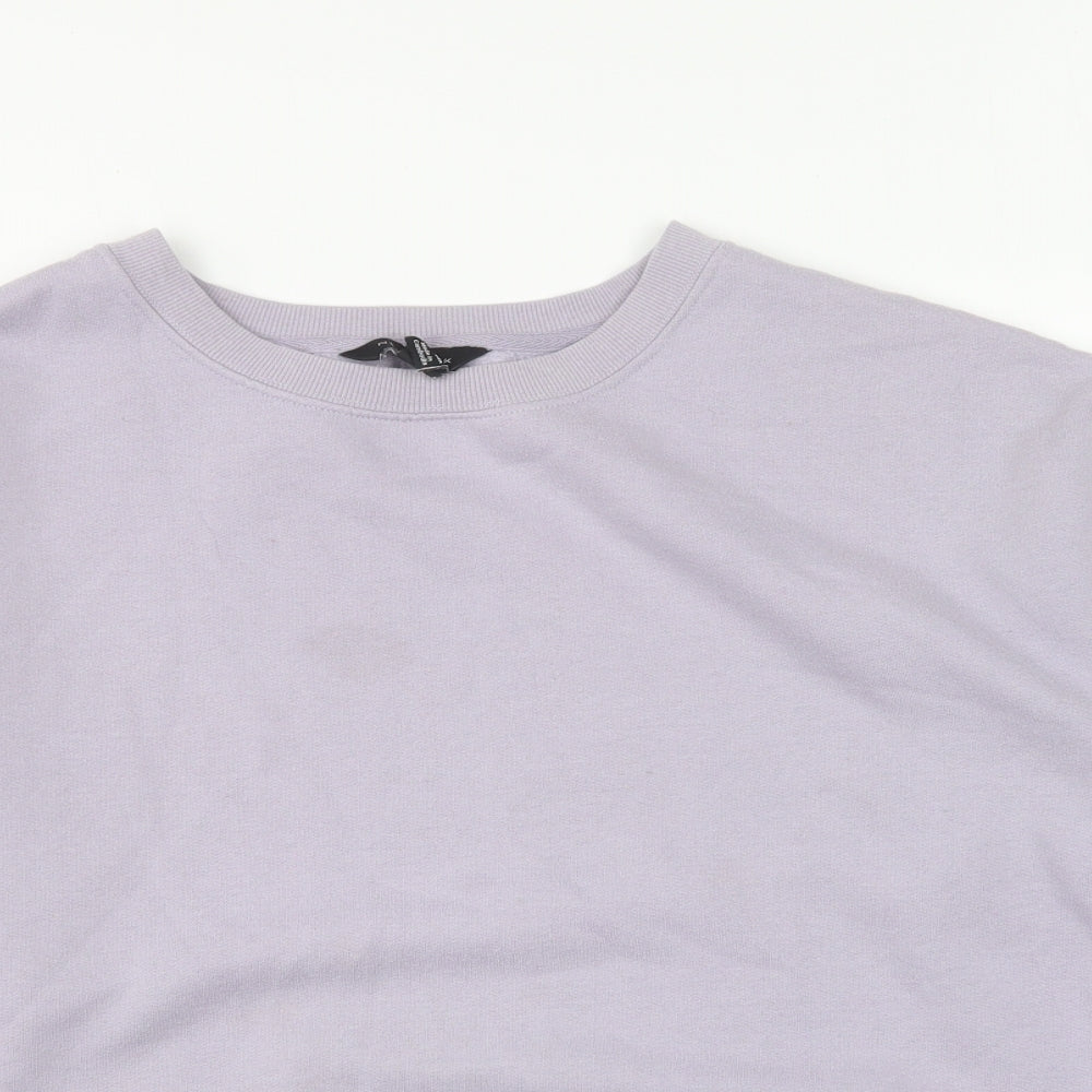 New Look Womens Purple Cotton Pullover Sweatshirt Size M Pullover