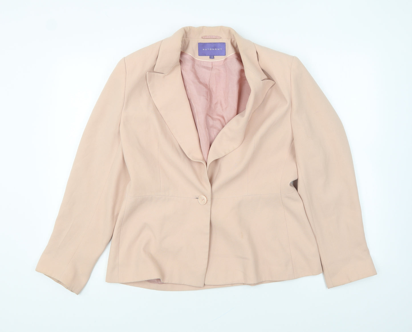 Autonomy Womens Pink Jacket Blazer Size 14 Button