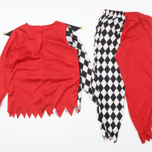 Morrisons Boys Red Check Polyester Lounge Set Size 7-8 Years Pullover - Pirate Fancy Dress