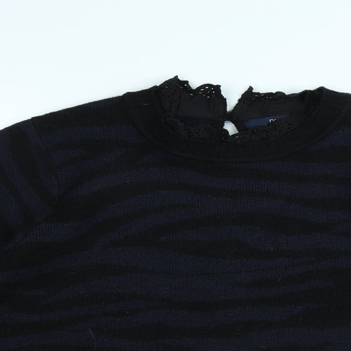 NEXT Mens Blue Round Neck Animal Print Acrylic Pullover Jumper Size L