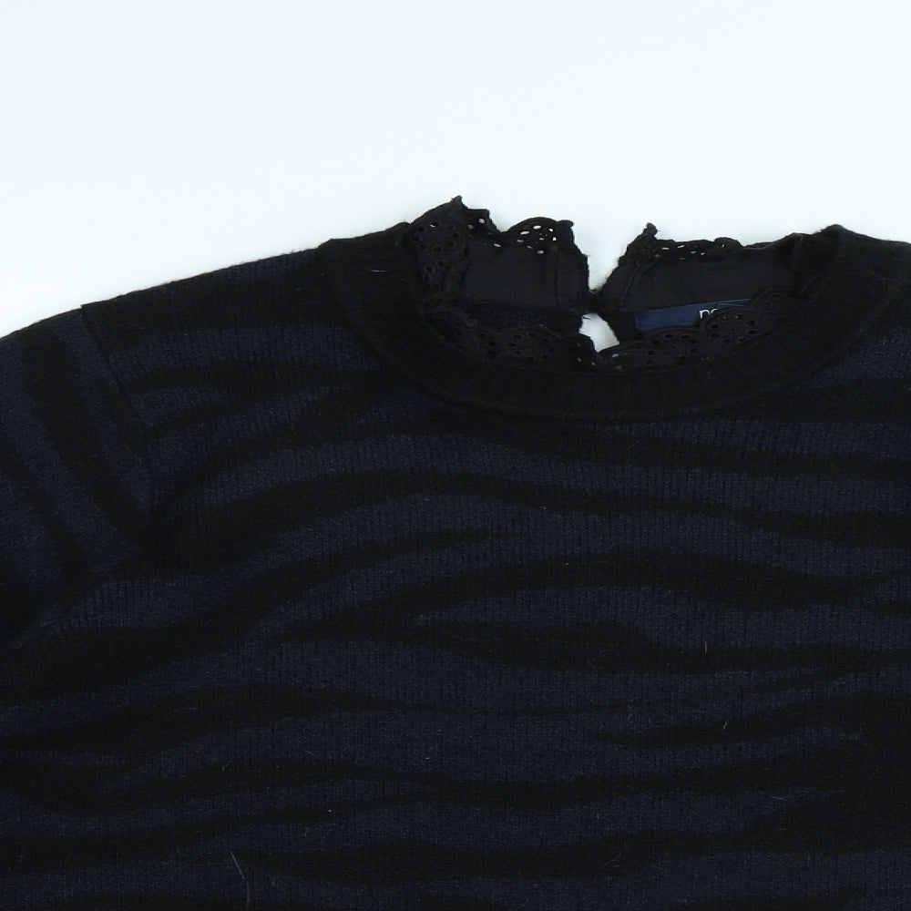 NEXT Mens Blue Round Neck Animal Print Acrylic Pullover Jumper Size L