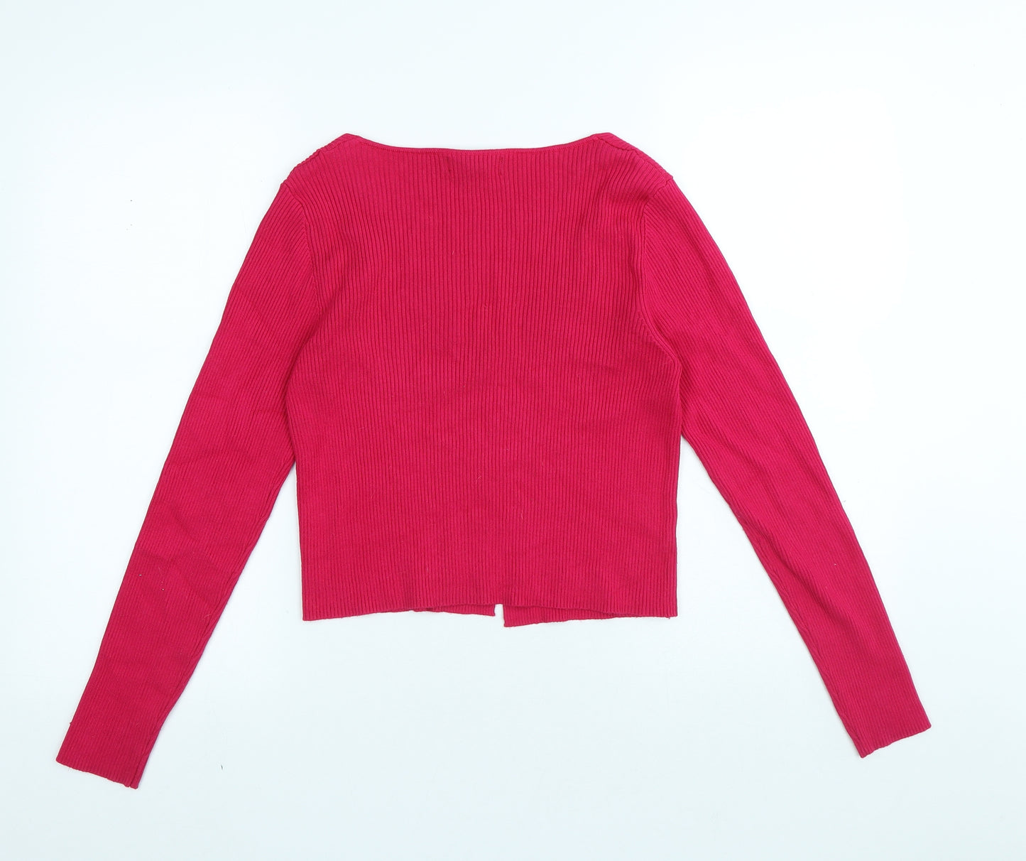 Primark Womens Pink V-Neck Polyester Cardigan Jumper Size S