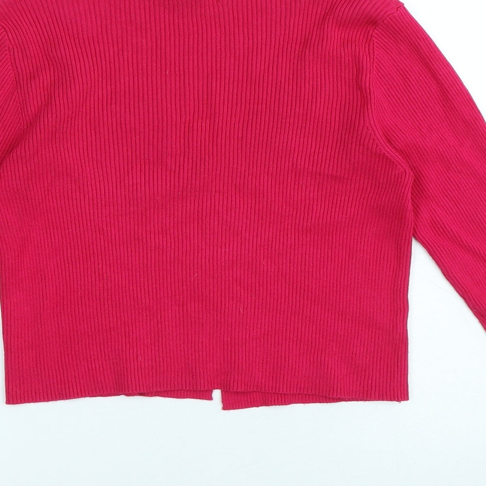 Primark Womens Pink V-Neck Polyester Cardigan Jumper Size S
