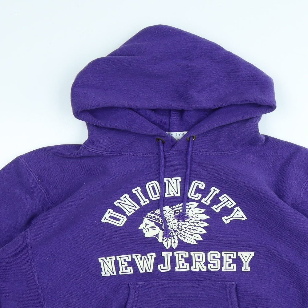 Champion Mens Purple Polyester Pullover Hoodie Size L - Union City New Jersey