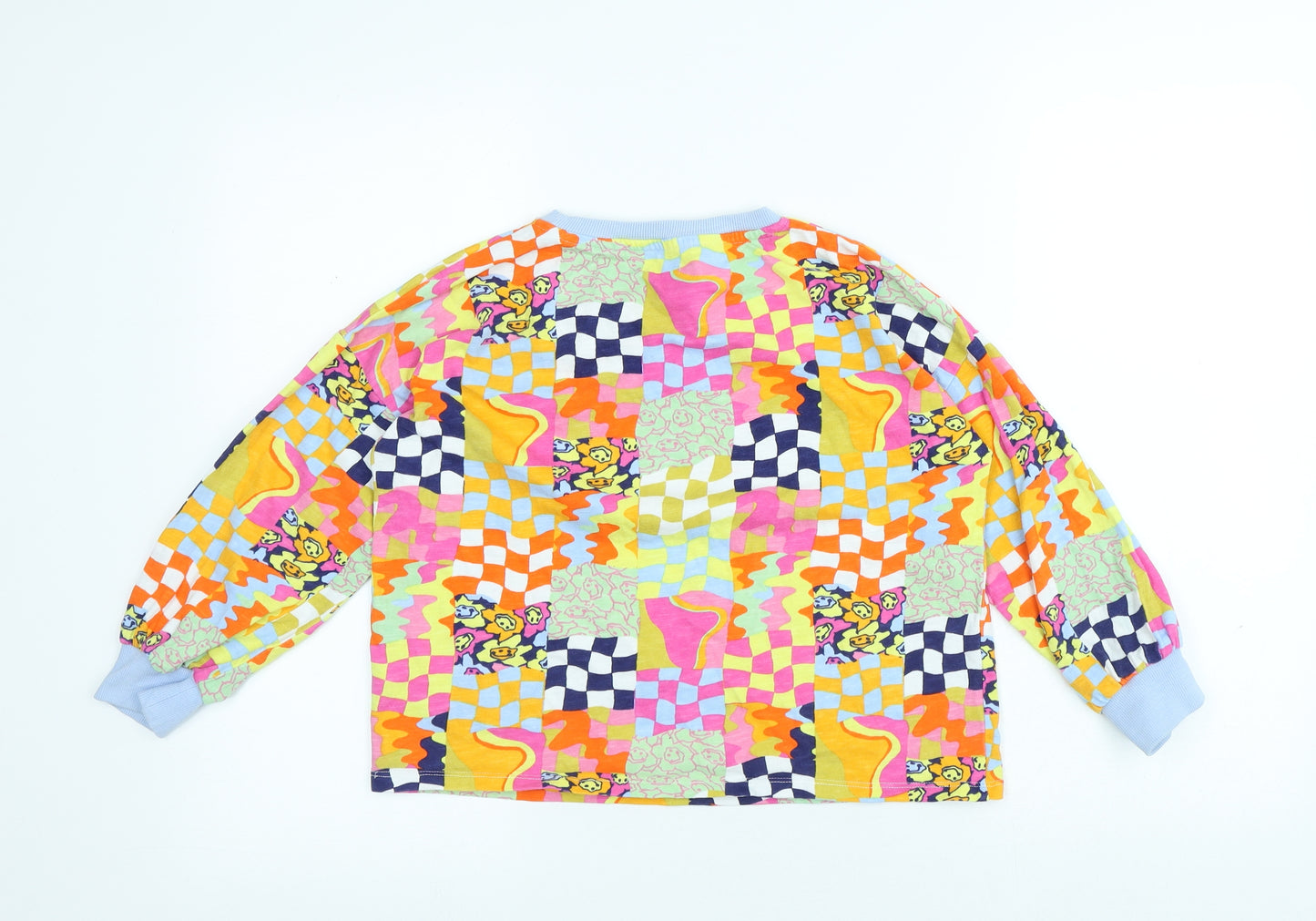NEXT Girls Multicoloured Geometric Cotton Pullover Sweatshirt Size 8 Years