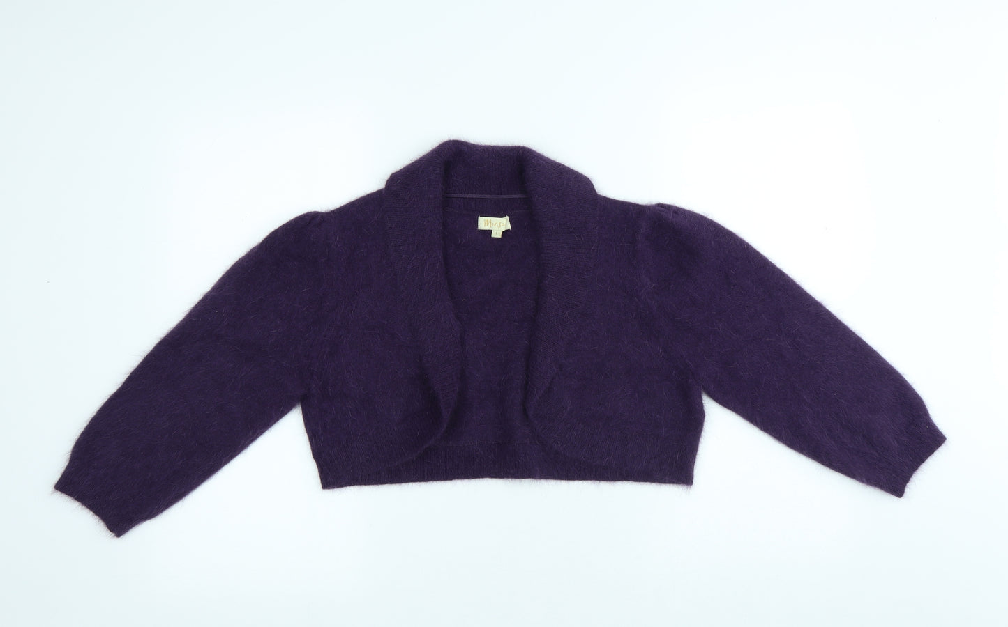Monsoon Womens Purple Round Neck Angora Shrug Jumper Size L