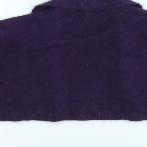 Monsoon Womens Purple Round Neck Angora Shrug Jumper Size L