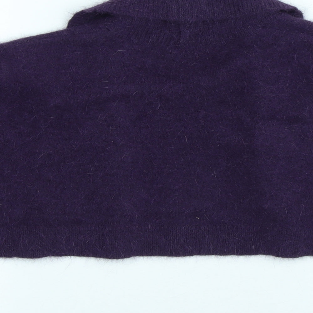 Monsoon Womens Purple Round Neck Angora Shrug Jumper Size L