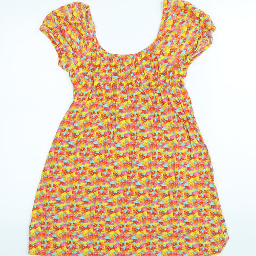 Primark Womens Multicoloured Floral Viscose A-Line Size 6 Cowl Neck Pullover
