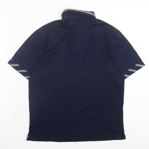 Vasto Mens Blue Cotton Polo Size S Collared Button