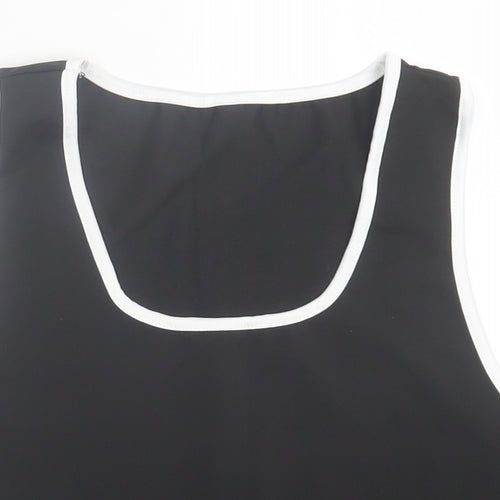 Preworn Womens Black Polyester Cropped Tank Size 3XL Scoop Neck