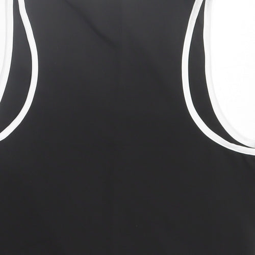 Preworn Womens Black Polyester Cropped Tank Size 3XL Scoop Neck