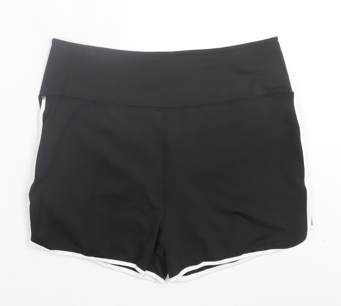 Preworn Womens Black Polyester Sweat Shorts Size 3XL L3 in Regular Pull On - Ruched Bum