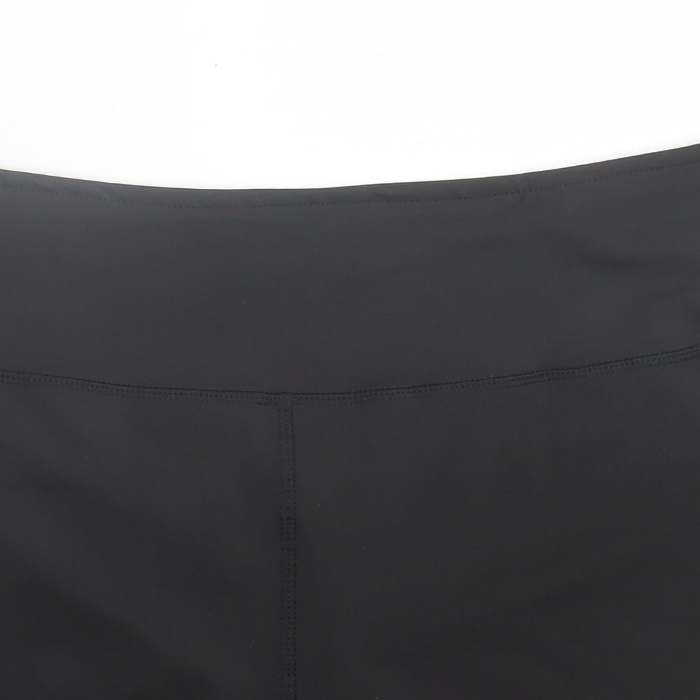 Preworn Womens Black Polyester Sweat Shorts Size 3XL L3 in Regular Pull On - Ruched Bum
