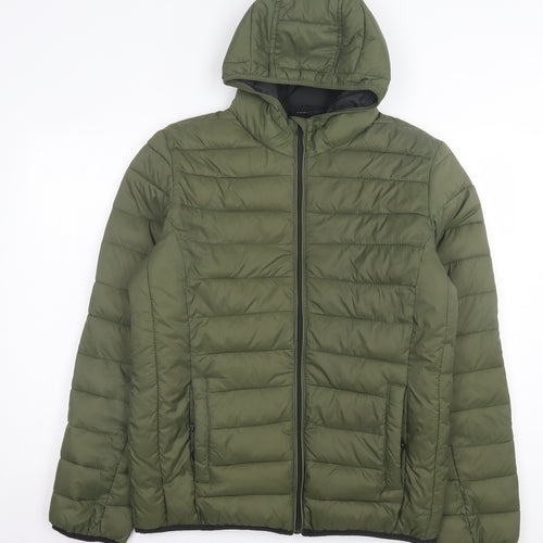 Livergy Mens Green Puffer Jacket Jacket Size L Zip