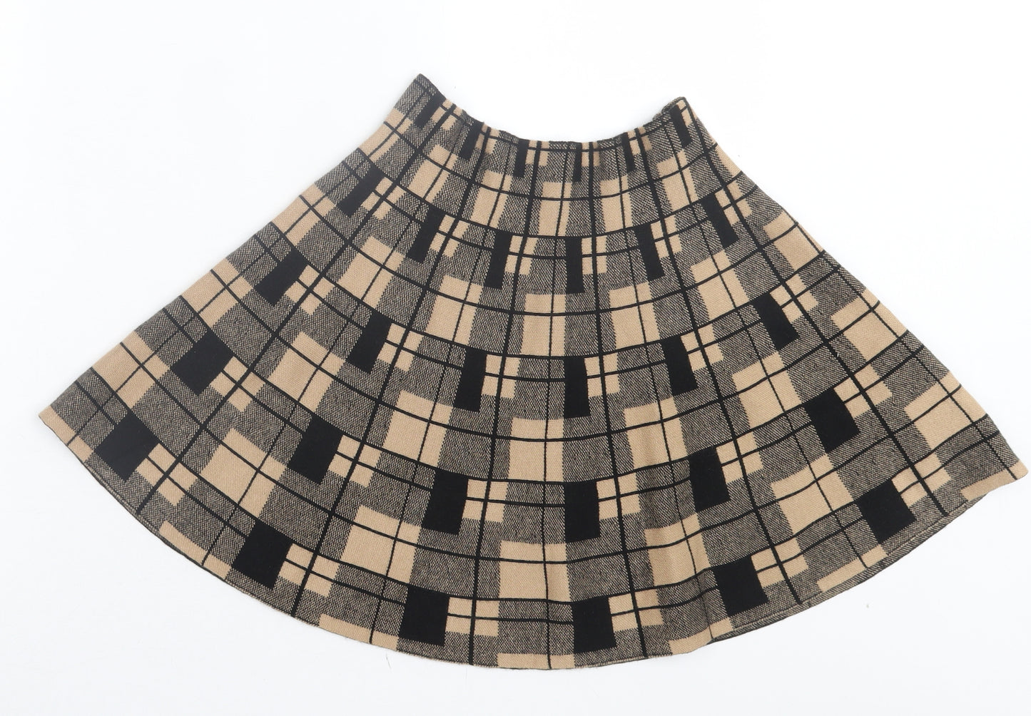 Primark Womens Brown Plaid Viscose A-Line Skirt Size S