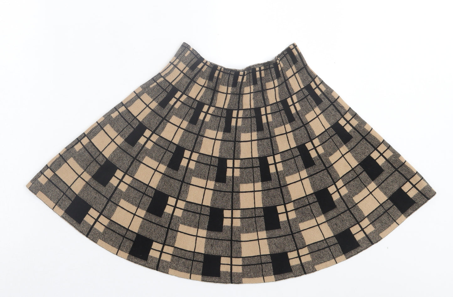 Primark Womens Brown Plaid Viscose A-Line Skirt Size S