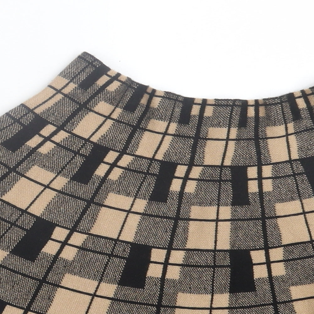 Primark Womens Brown Plaid Viscose A-Line Skirt Size S
