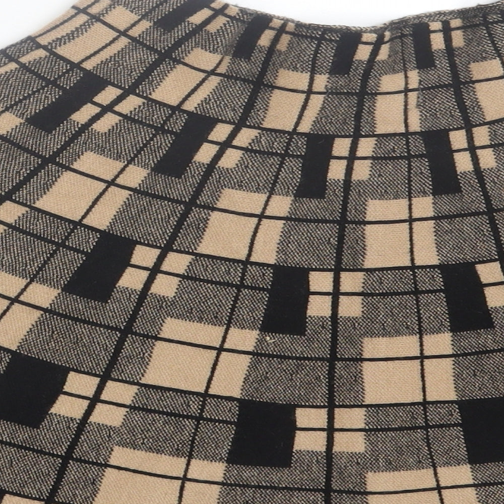 Primark Womens Brown Plaid Viscose A-Line Skirt Size S