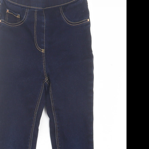 George Girls Blue Cotton Jegging Trousers Size 4-5 Years Regular Pullover