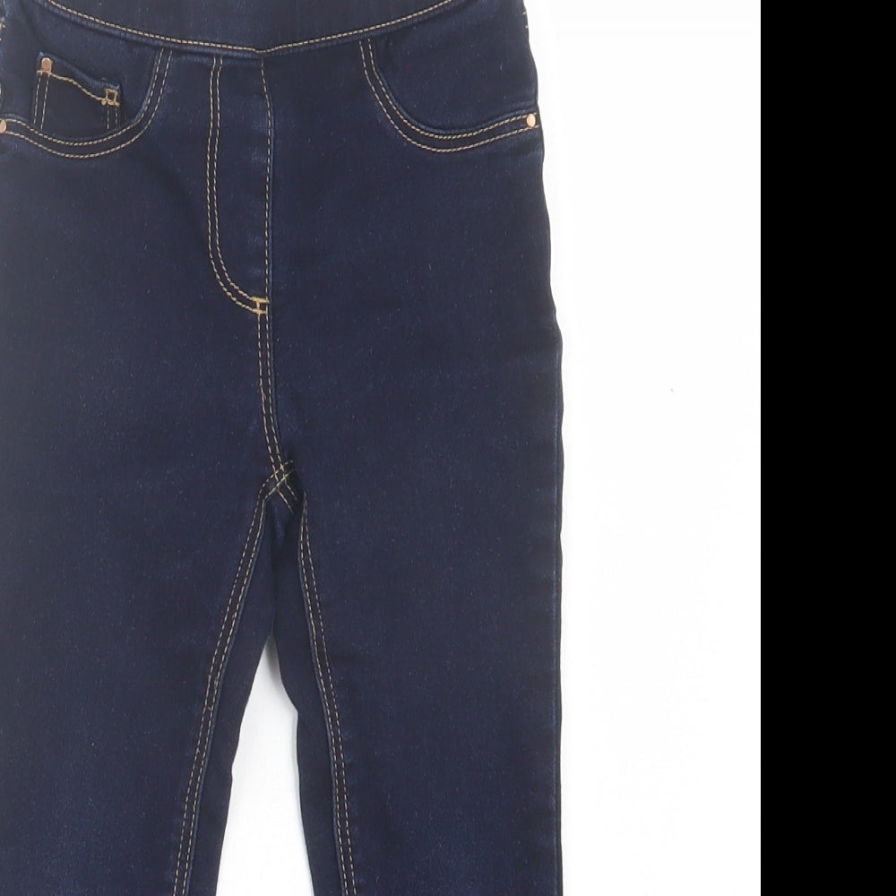 George Girls Blue Cotton Jegging Trousers Size 4-5 Years Regular Pullover