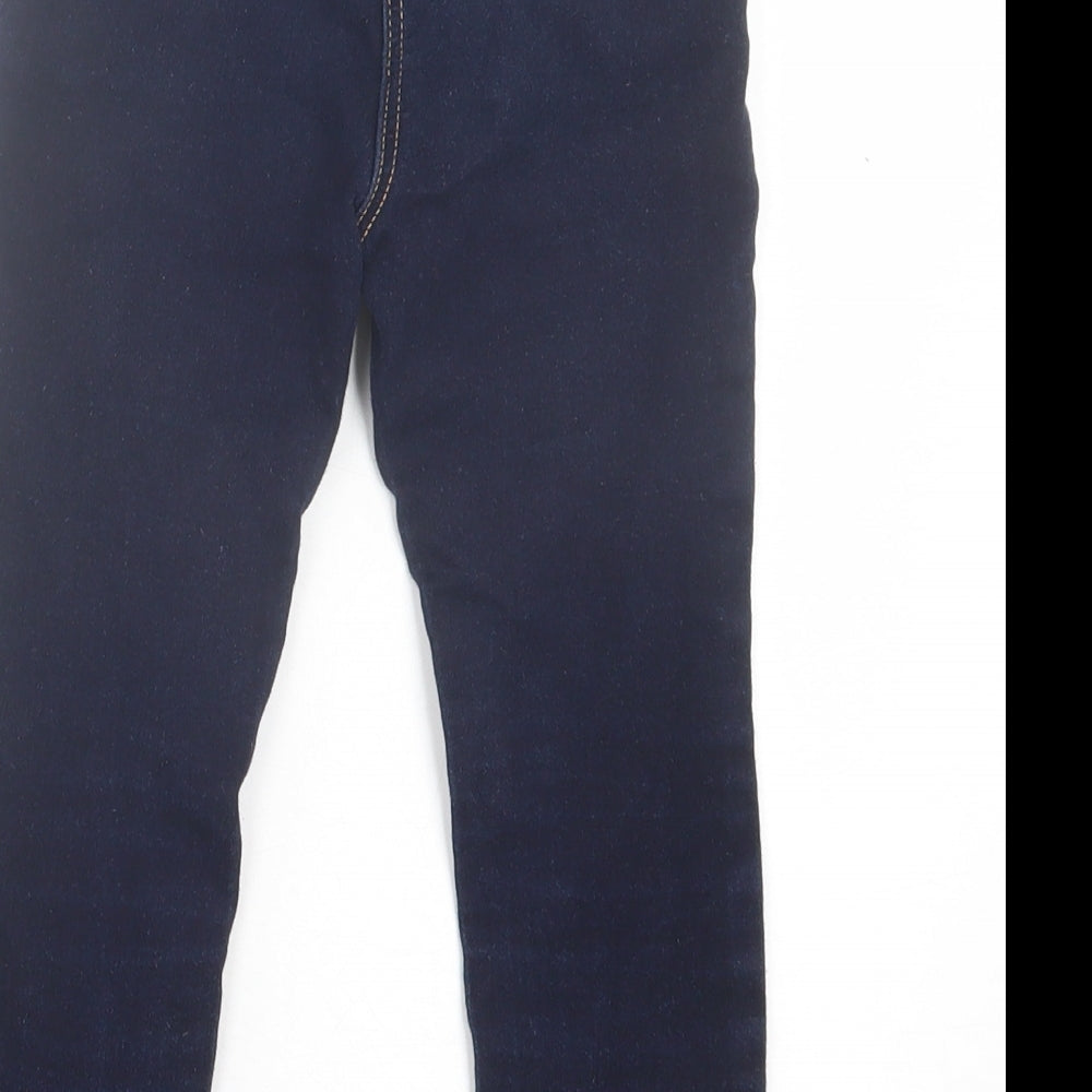George Girls Blue Cotton Jegging Trousers Size 4-5 Years Regular Pullover
