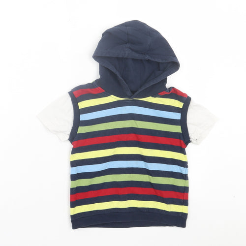 George Boys Multicoloured Striped Cotton Pullover Hoodie Size 2 Years Pullover