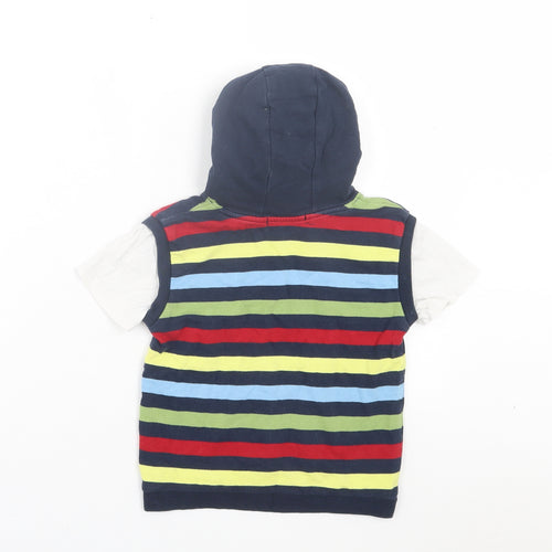 George Boys Multicoloured Striped Cotton Pullover Hoodie Size 2 Years Pullover
