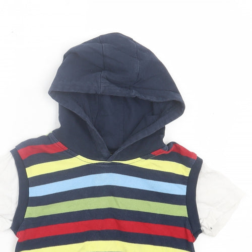 George Boys Multicoloured Striped Cotton Pullover Hoodie Size 2 Years Pullover