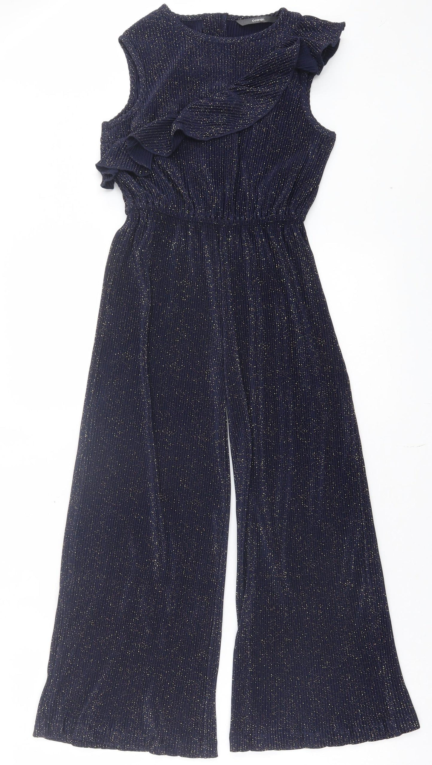 George Girls Black Polyester Jumpsuit One-Piece Size 7-8 Years Zip