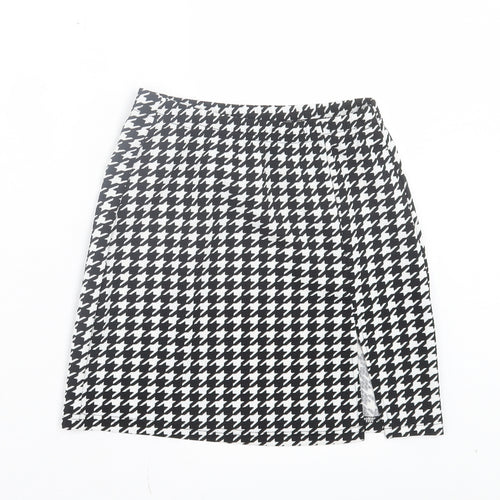 SheIn Womens White Geometric Polyester A-Line Skirt Size XS