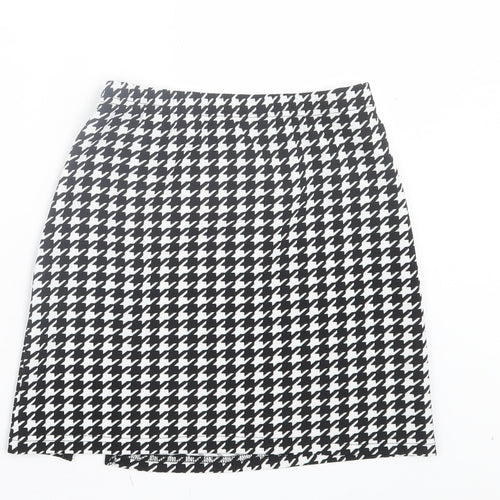 SheIn Womens White Geometric Polyester A-Line Skirt Size XS