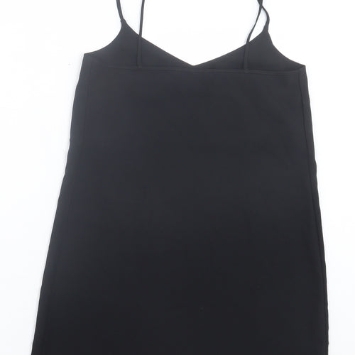 Missguided Womens Black Polyester Tank Dress Size 8 V-Neck Pullover
