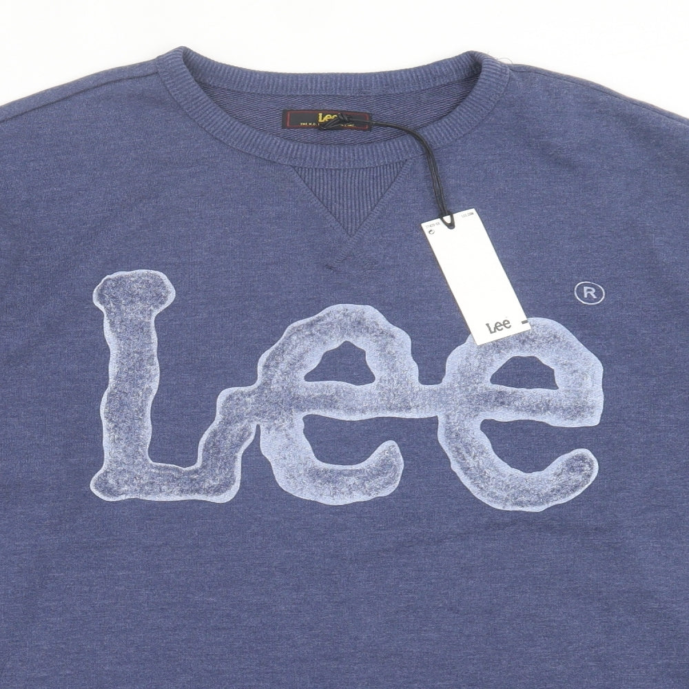 Lee Mens Blue Cotton Pullover Sweatshirt Size L