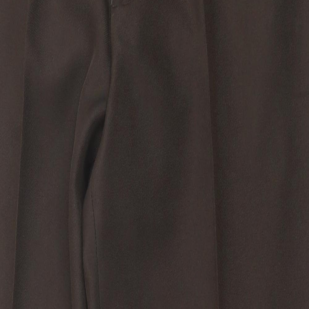 Pegasus Mens Brown Polyester Trousers Size 34 in L31 in Regular Hook & Eye