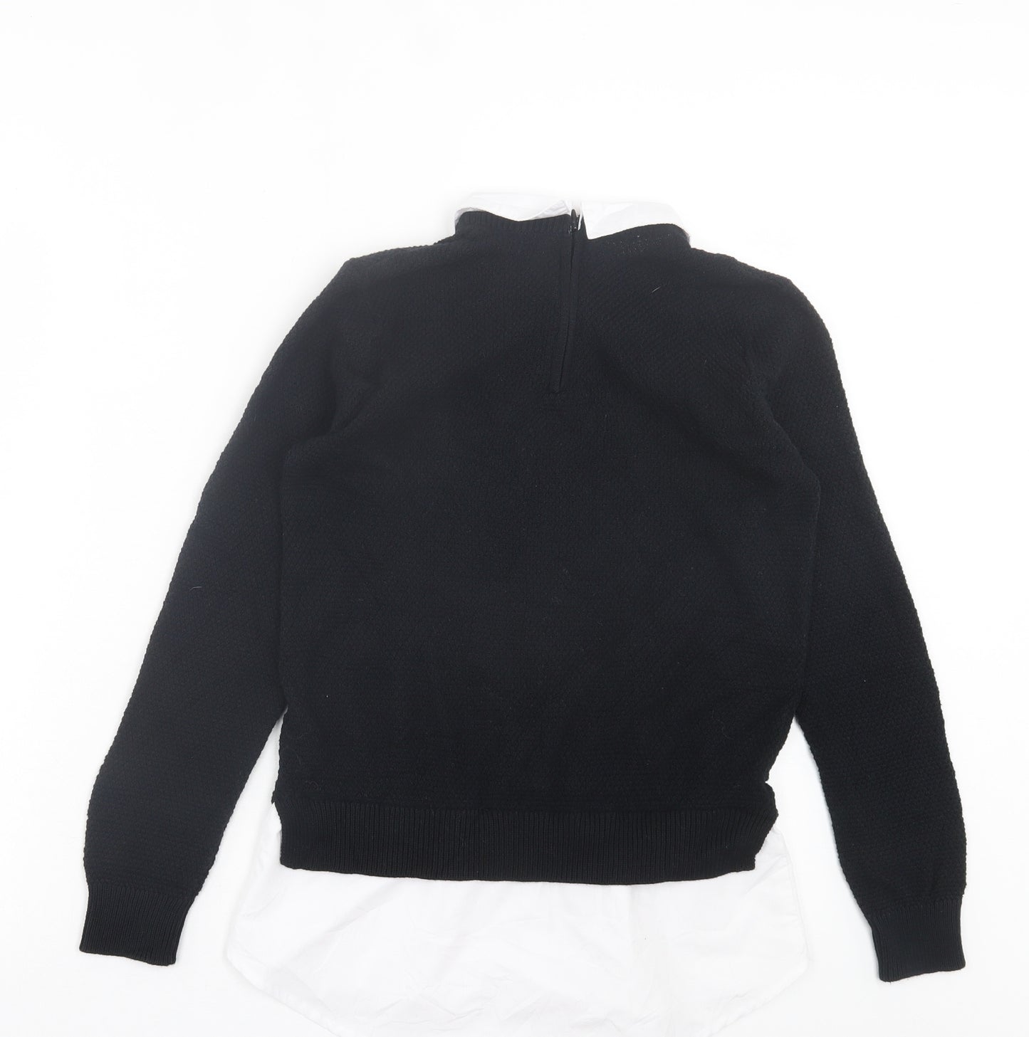F&F Girls Black Cotton Pullover Polo Size 12-13 Years Collared Button