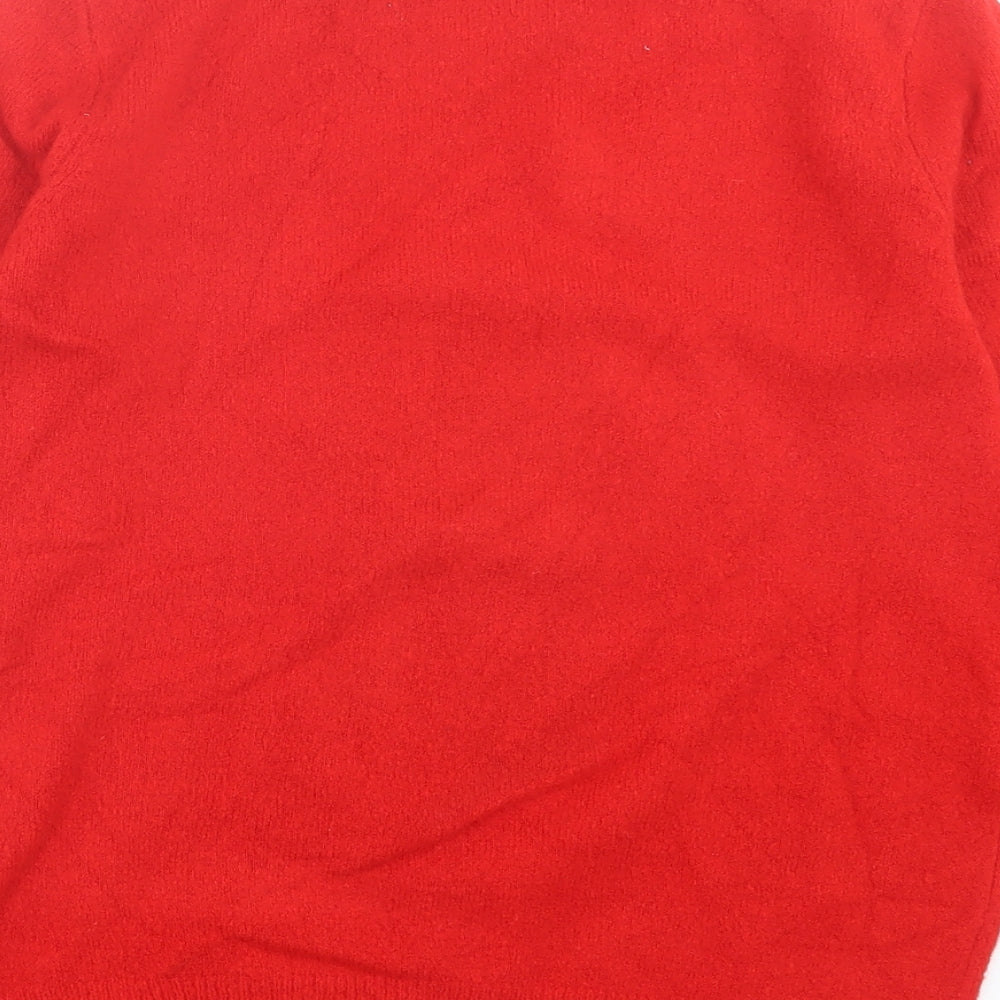 TU Womens Red Crew Neck Acrylic Pullover Jumper Size 14 - Christmas