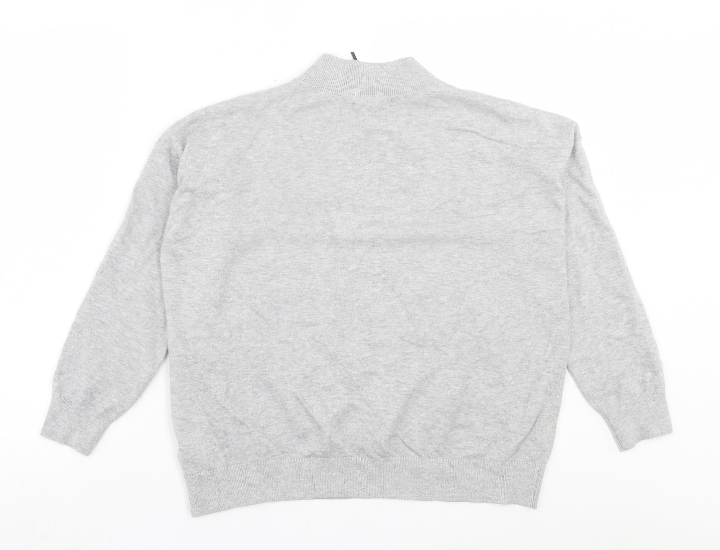 Marks and Spencer Womens Grey V-Neck Viscose Pullover Jumper Size M