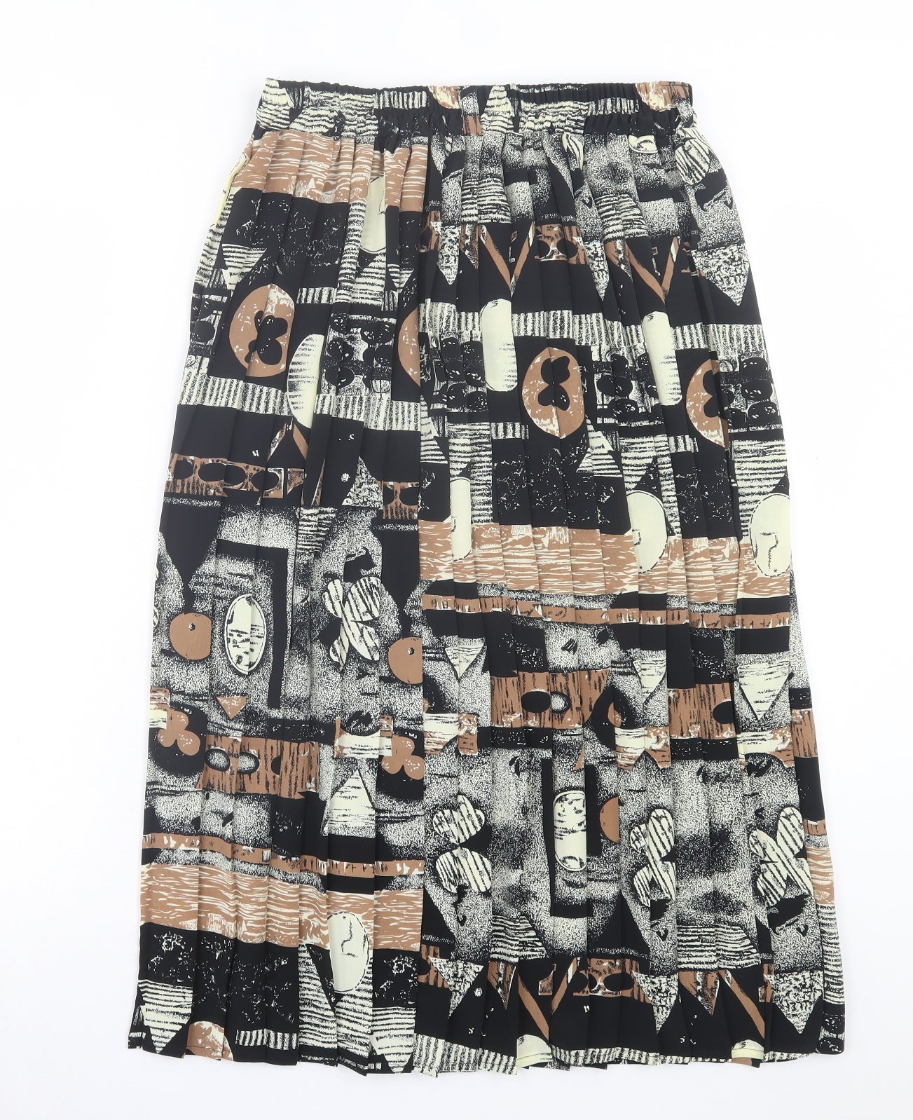 Preworn Womens Black Geometric Polyester A-Line Skirt Size 30 in