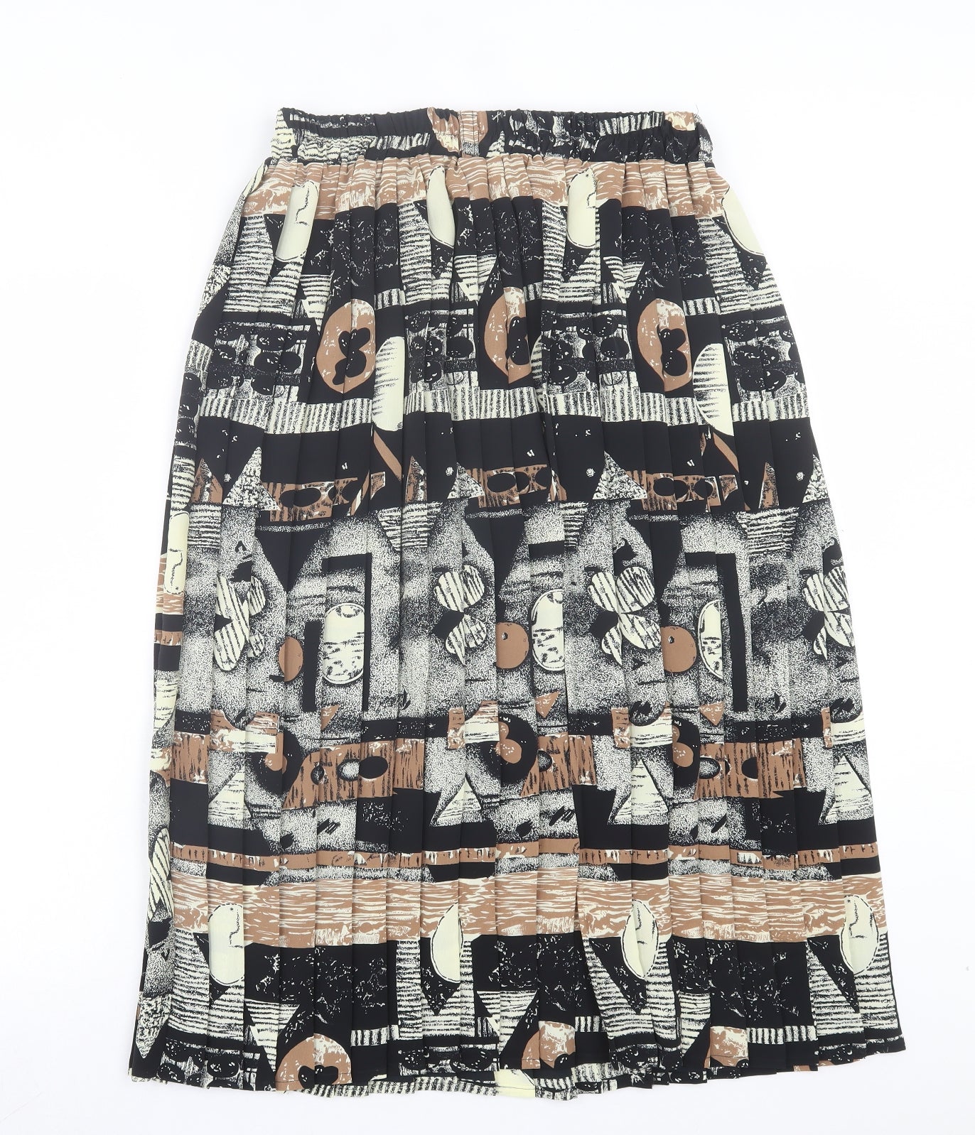 Preworn Womens Black Geometric Polyester A-Line Skirt Size 30 in