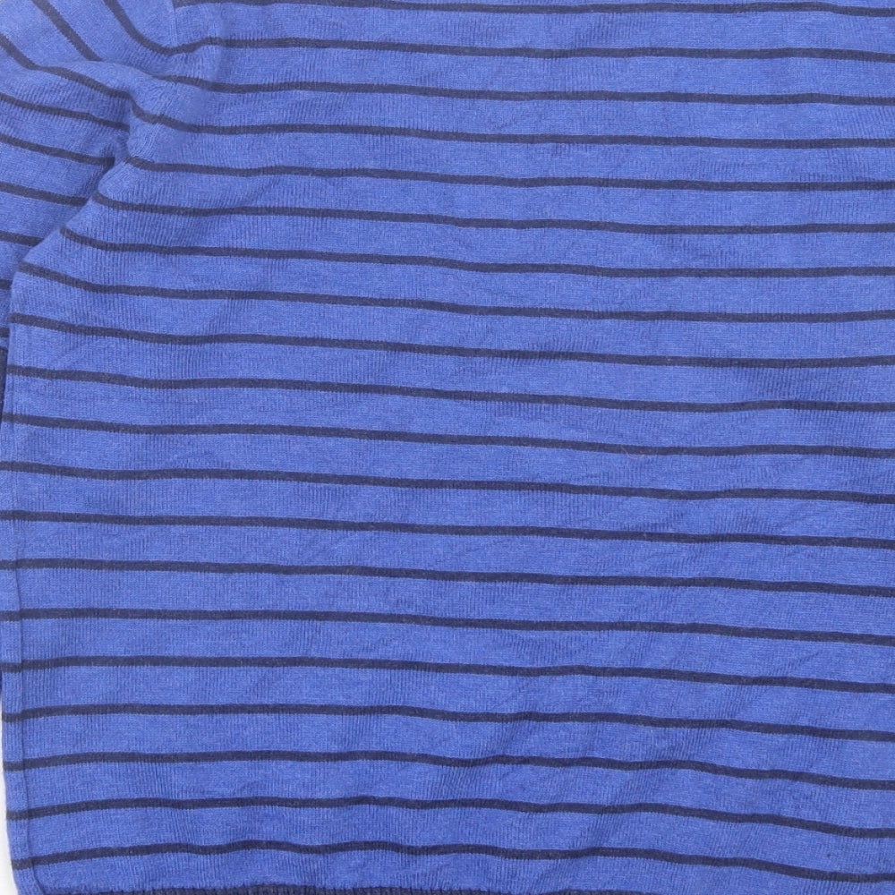 NEXT Boys Blue Crew Neck Striped Cotton Pullover Jumper Size 11 Years Pullover