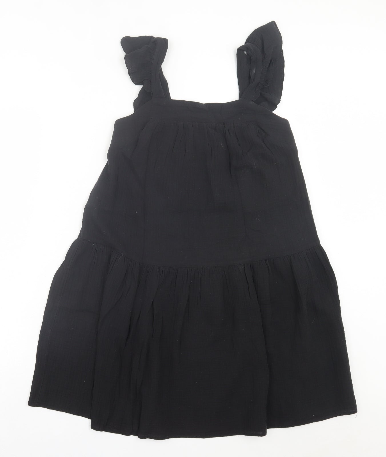 Papaya Womens Black Cotton A-Line Size 8 Square Neck Pullover