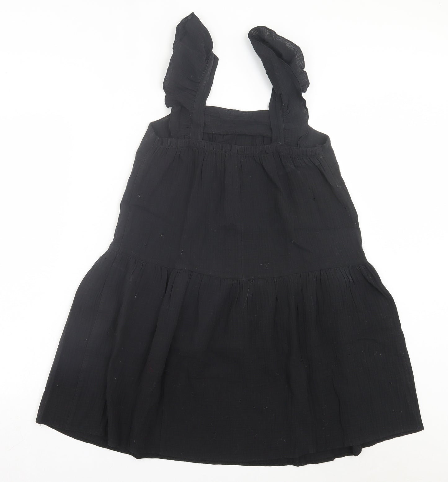 Papaya Womens Black Cotton A-Line Size 8 Square Neck Pullover