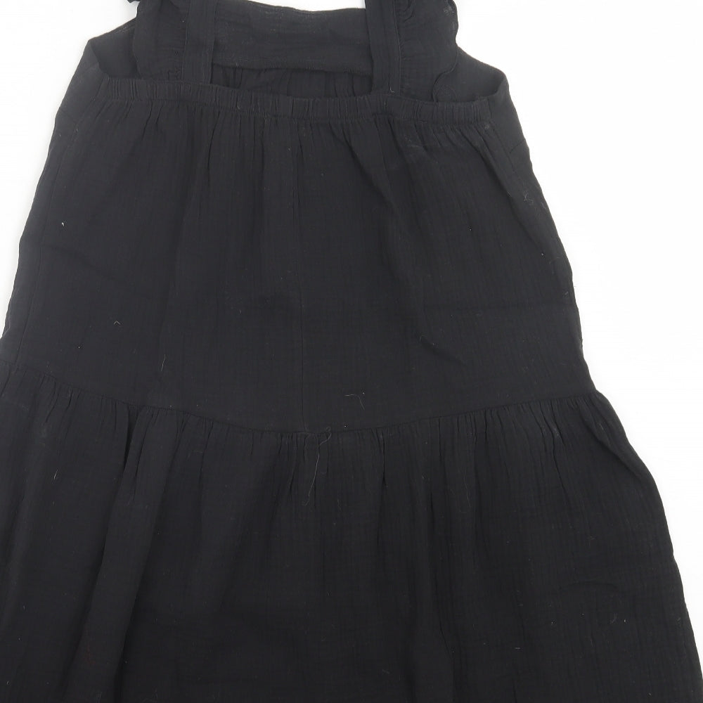 Papaya Womens Black Cotton A-Line Size 8 Square Neck Pullover
