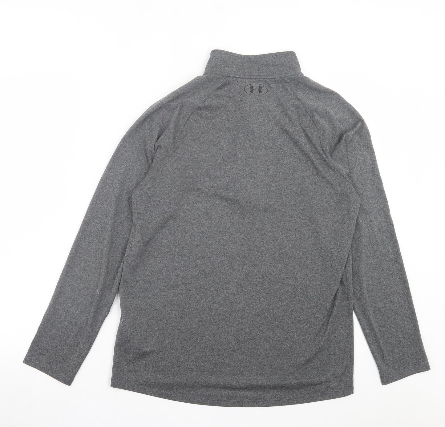 Under armour Mens Grey Polyester Basic Casual Size S High Neck Zip